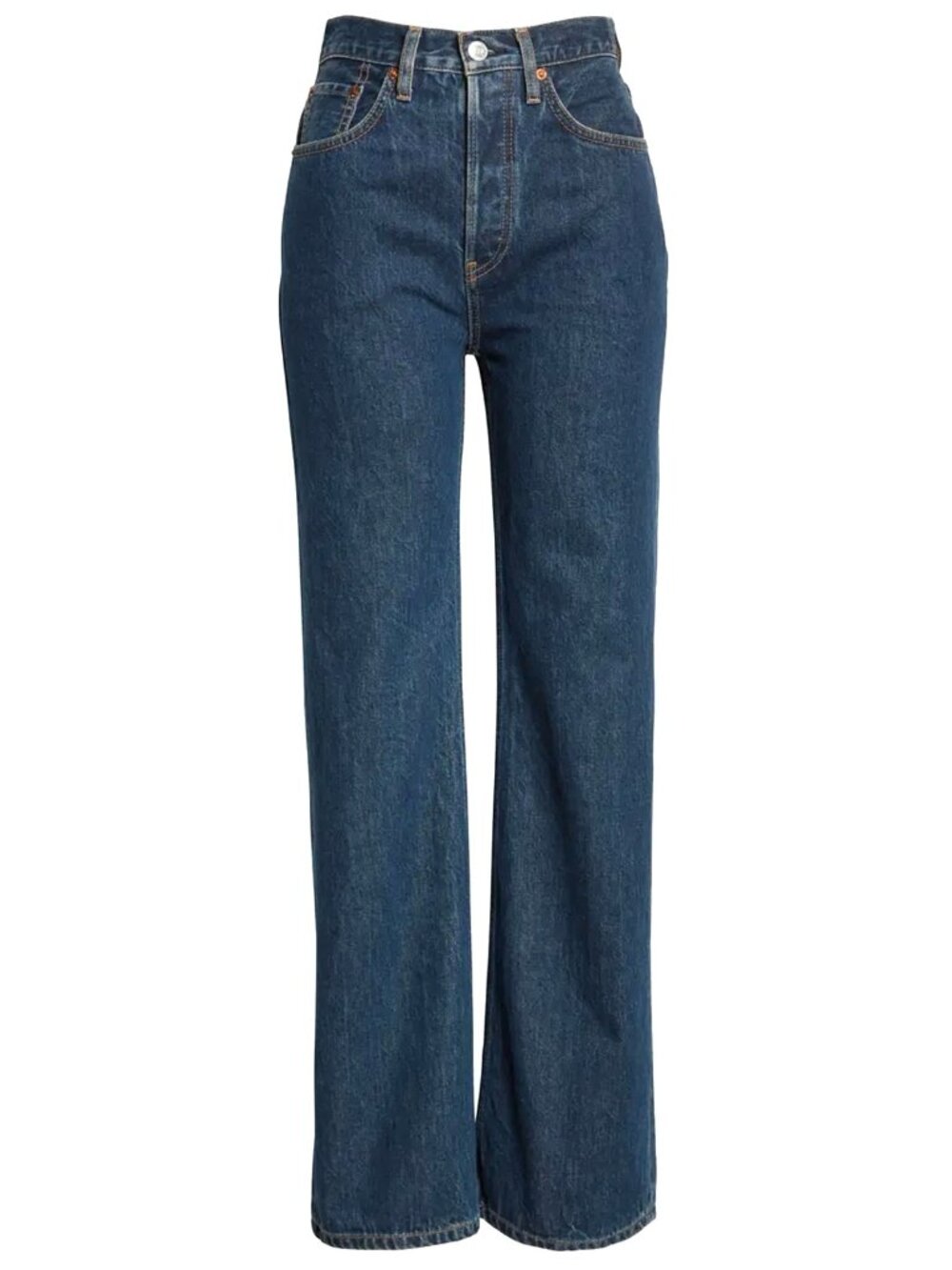 RE/DONE ORIGINALS BLUE DENIM JEANS WIDE LEG HIGH RISE 26 RUSTIC INDIGO